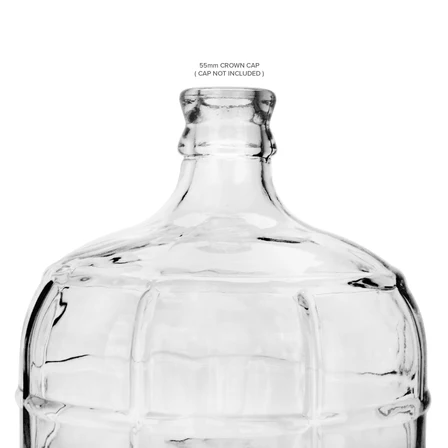 Glass Bottle, Carboy Bottle, with Crown Top Cap, Geo - Image 10